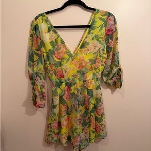 Xtaren Yellow Floral Mini Romper